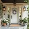 Spring Lavender Wreaths for Front Door with Lights, Artificial Spring Floral Wreath with Purple Bellflower Berries Butterfly for Wall Home Farmhouse Wedding Decor, Gifts for Mom-18''